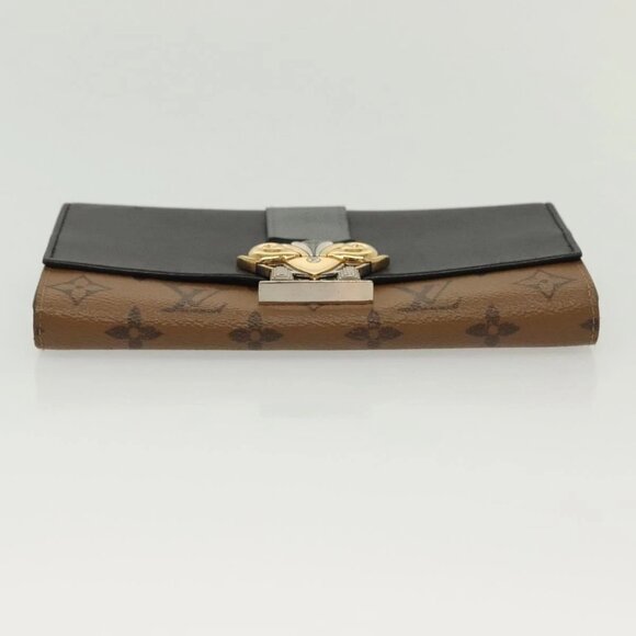 LOUIS VUITTON Monogram Reverse Portefeuille Sarah Long Wallet M64488 Auth 140380 - Picture 7 of 16